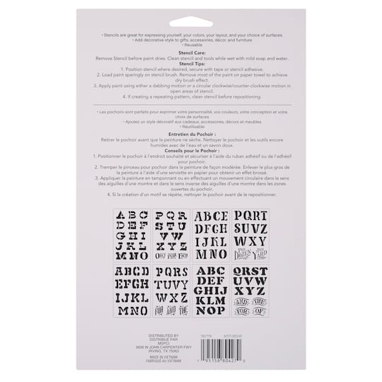6 Pack: Alphabet Farmers Market Stencils, 7" x 10" by Craft Smart®